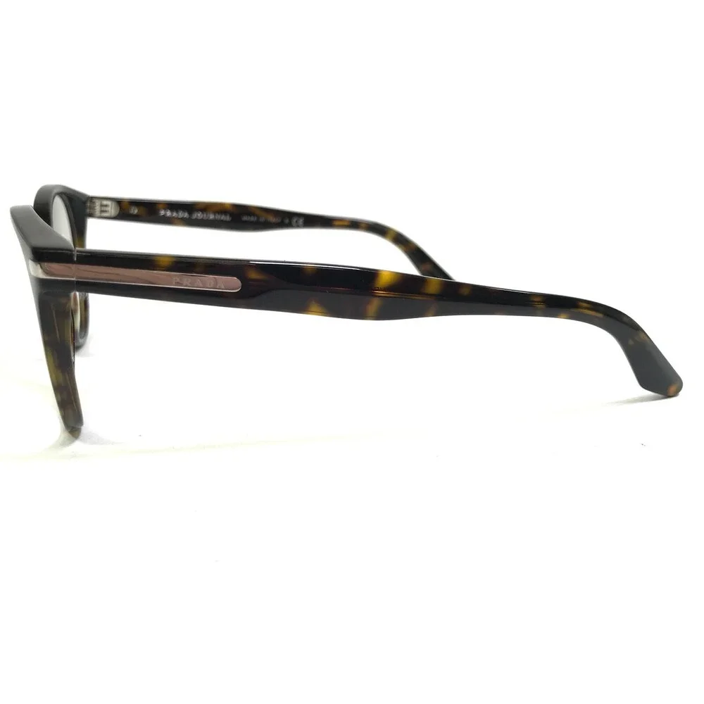PRADA Eyeglasses Frames VPR 07T 2AU-1O1 Brown Tortoise Round Full Rim 50-19-140